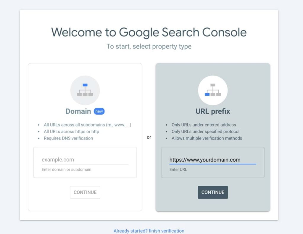 Adding a SmugMug customn domain to Google Search Console.