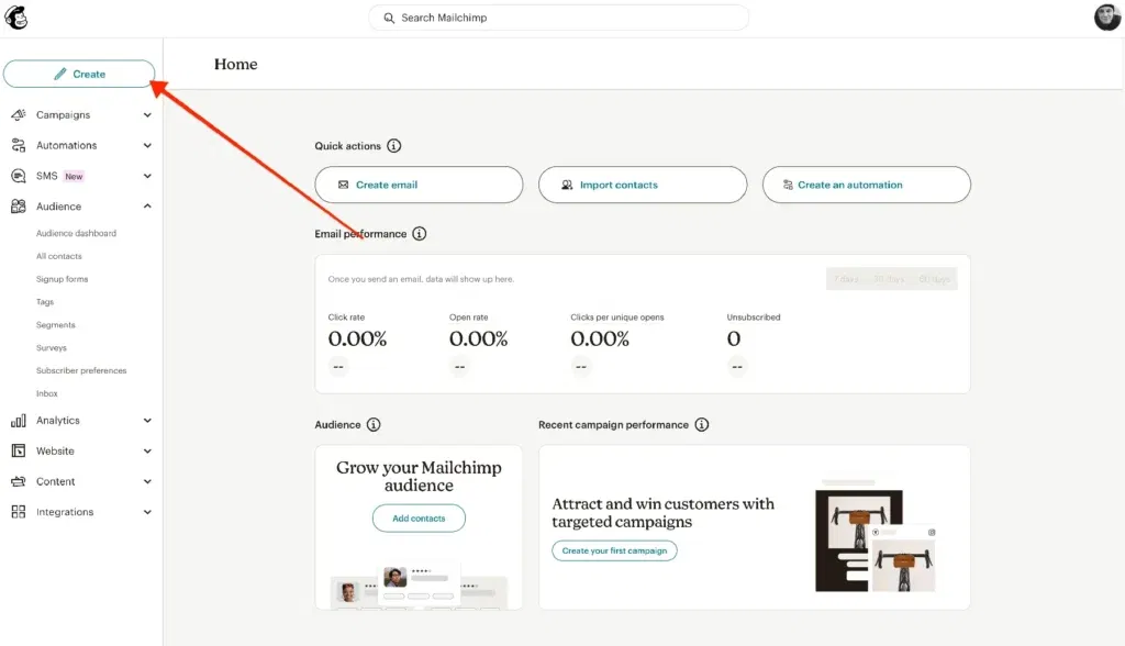 Creating a form on Mailchim.