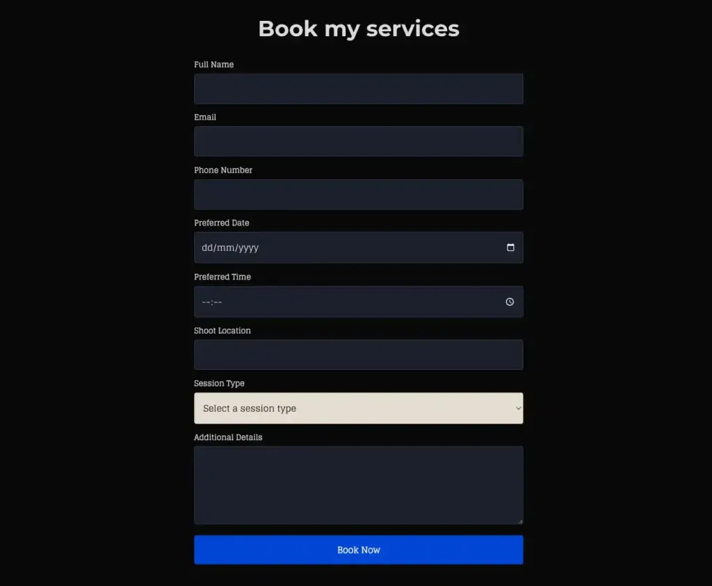 Custom form builder for SmugMug