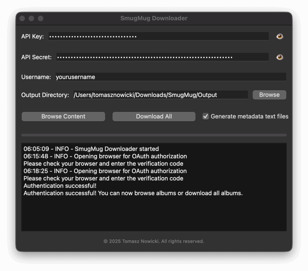 SmugMug downloader - download all or selected content